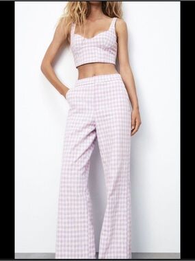 Zara Lavender Gingham Set Size M